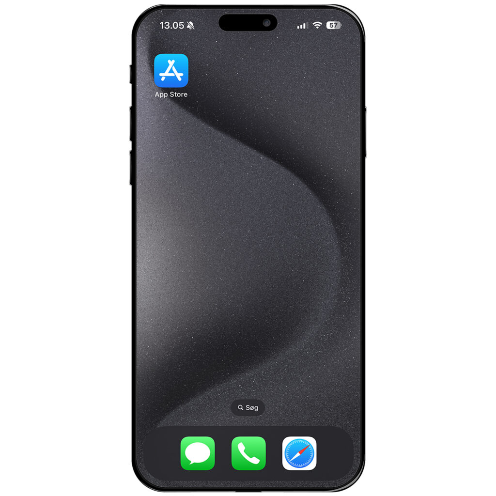 Billede af mobiltelefon med et Appstore ikon